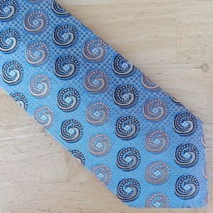 Stylish Swirl Pattern Tie in Blue and Brown